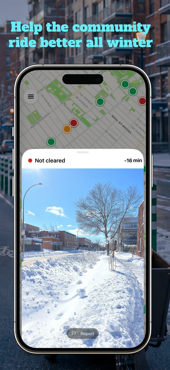 Photo of an uncleared sidewalk after a snowfall